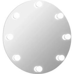 INLIFE Miroir Mural Avec Lampes LED Rond Verre