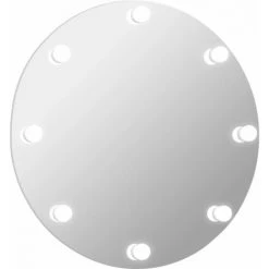 INLIFE Miroir Mural Sans Cadre Avec Lampes LED Rond Verre