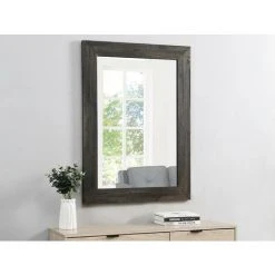 OZAIA Miroir Rustique Biseauté En Bois D'eucalyptus LAURE - L. 80 X H.110 Cm - Chêne - Naturel Clair