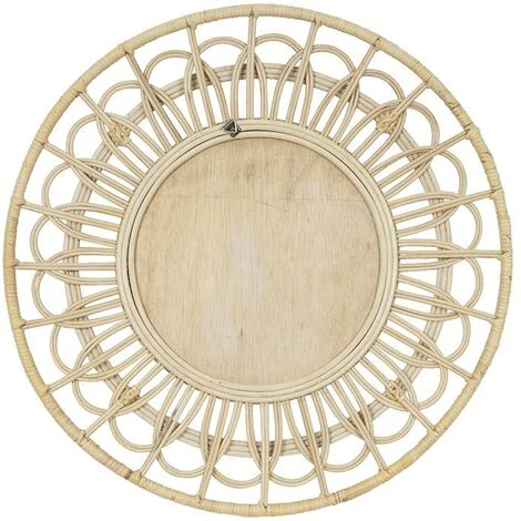 OZAIA Miroir Rond Ethnique En Rotin MOTIBA - D. 60 Cm - Naturel - Naturel Clair 7 OZAIA Miroir Rond Ethnique En Rotin MOTIBA - D. 60 Cm - Naturel - Naturel Clair – Image 5