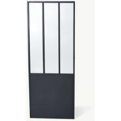 VENTE-UNIQUE.COM Miroir Porte Atelier Industriel En Métal EDIMBOURG - L. 70 X H. 180 Cm - Noir - Noir