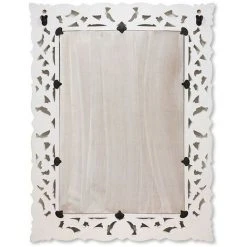 OZAIA Miroir Sculpté En MDF MANELE - L. 60 X H. 80 Cm - Blanc Patiné - Blanc -Miroir Soldes Boutique 55883663 3