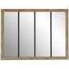 VENTE-UNIQUE.COM Miroir Fenêtre Atelier Style Industriel BELFAST - MDF Et Fer - 4 Bandes - L. 120 X H. 90 Cm - Naturel Et Noir - Naturel Clair -Miroir Soldes Boutique 55884123 1