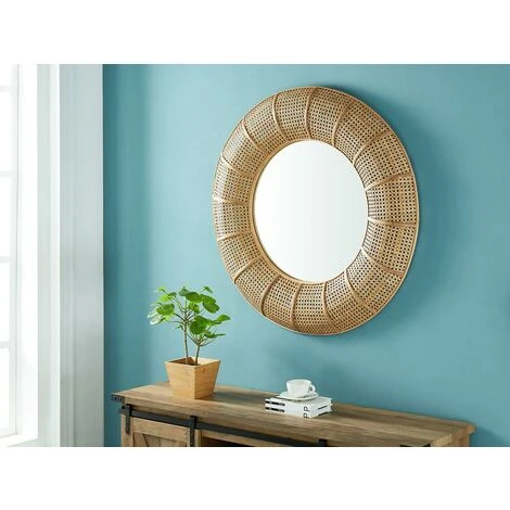 OZAIA Miroir Rond Cannage Rotin Et Bambou Style Ethnique JULIA - D. 95 Cm - Naturel - Naturel Clair 3 OZAIA Miroir Rond Cannage Rotin Et Bambou Style Ethnique JULIA - D. 95 Cm - Naturel - Naturel Clair