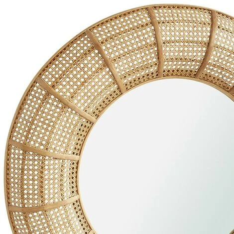 OZAIA Miroir Rond Cannage Rotin Et Bambou Style Ethnique JULIA - D. 95 Cm - Naturel - Naturel Clair 7 OZAIA Miroir Rond Cannage Rotin Et Bambou Style Ethnique JULIA - D. 95 Cm - Naturel - Naturel Clair – Image 5