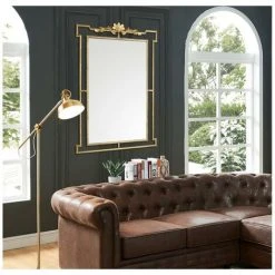 OZAIA Miroir En Métal PALATINE - L. 100 X H. 148 Cm -Doré Antique - Doré