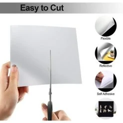 KARTOKNER Feuilles De Miroir Flexibles Miroir Auto-Adhésif Non En Verre Autocollants De Miroir De Carreaux Pour Décoration Murale De Maison (10*15cmx15cm) -Miroir Soldes Boutique 55897867 4