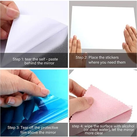 KARTOKNER Feuilles De Miroir Flexibles Miroir Auto-Adhésif Non En Verre Autocollants De Miroir De Carreaux Pour Décoration Murale De Maison (10*20cmx30cm) 4 KARTOKNER Feuilles De Miroir Flexibles Miroir Auto-Adhésif Non En Verre Autocollants De Miroir De Carreaux Pour Décoration Murale De Maison (10*20cmx30cm) – Image 2