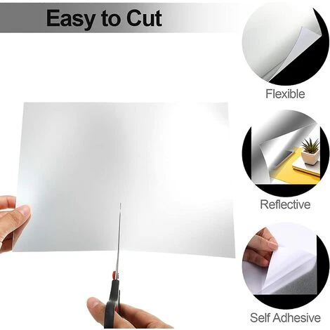 KARTOKNER Feuilles De Miroir Flexibles Miroir Auto-Adhésif Non En Verre Autocollants De Miroir De Carreaux Pour Décoration Murale De Maison (10*20cmx30cm) 6 KARTOKNER Feuilles De Miroir Flexibles Miroir Auto-Adhésif Non En Verre Autocollants De Miroir De Carreaux Pour Décoration Murale De Maison (10*20cmx30cm) – Image 4