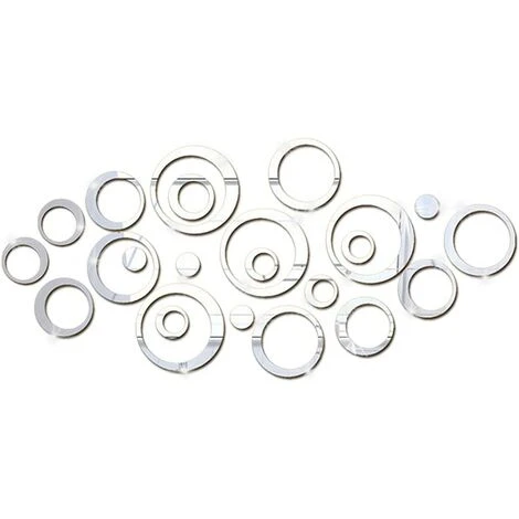 Kartokner Stickers Muraux Miroir Cercle Acrylique, Stickers Muraux Salle De Bain (Argent/24 Pcs) 3 Kartokner Stickers Muraux Miroir Cercle Acrylique, Stickers Muraux Salle De Bain (Argent/24 Pcs)