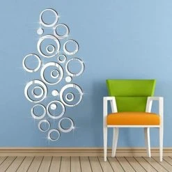 Kartokner Stickers Muraux Miroir Cercle Acrylique, Stickers Muraux Salle De Bain (Argent/24 Pcs) 10 Kartokner Stickers Muraux Miroir Cercle Acrylique, Stickers Muraux Salle De Bain (Argent/24 Pcs) -Miroir Soldes Boutique 55897871 4