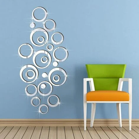 Kartokner Stickers Muraux Miroir Cercle Acrylique, Stickers Muraux Salle De Bain (Argent/24 Pcs) 6 Kartokner Stickers Muraux Miroir Cercle Acrylique, Stickers Muraux Salle De Bain (Argent/24 Pcs) â Image 4