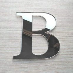 KARTOKNER Lettres Miroir Adhésif - Lettre B & - Hauteur 15 Cm - Initiale Autocollante - Alphabet Miroir - Décoration Plexi Miroir - Alphabet 26 Lettres