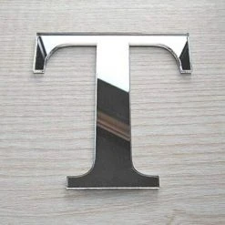 KARTOKNER Lettres Miroir Adhésif - Lettre T & - Hauteur 15 Cm - Initiale Autocollante - Alphabet Miroir - Décoration Plexi Miroir - Alphabet 26 Lettres