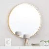 Kartokner Miroir Rond En Verre 50x50cm HD Miroir Mural Avec Cadre Métal Carré Pour Vanité, Salle De Bain,Salon Chambre (Or) -Miroir Soldes Boutique 55898140 1