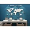 KARTOKNER 3D Art Carte Du Monde Muraux Sticker Murale Wall Décoration Décor Stickers Sticker Autocollant Murale Muraux Wall DIY Acrylique Cristal Bureau Étude Salon Canapé Fond Décor 230 * 120cm(Blanc) -Miroir Soldes Boutique 55898146 1