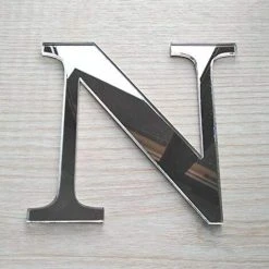 KARTOKNER Lettres Miroir Adhésif - Lettre N & - Hauteur 15 Cm - Initiale Autocollante - Alphabet Miroir - Décoration Plexi Miroir - Alphabet 26 Lettres