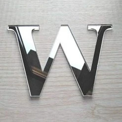 KARTOKNER Lettres Miroir Adhésif - Lettre W & - Hauteur 15 Cm - Initiale Autocollante - Alphabet Miroir - Décoration Plexi Miroir - Alphabet 26 Lettres