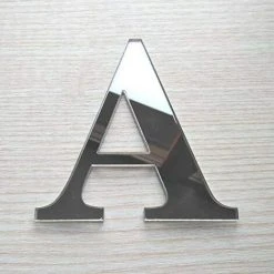 KARTOKNER Lettres Miroir Adhésif - Lettre A & - Hauteur 15 Cm - Initiale Autocollante - Alphabet Miroir - Décoration Plexi Miroir - Alphabet 26 Lettres