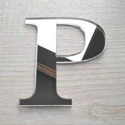 KARTOKNER Lettres Miroir Adhésif - Lettre P & - Hauteur 10 Cm - Initiale Autocollante - Alphabet Miroir - Décoration Plexi Miroir - Alphabet 26 Lettres