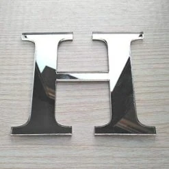 KARTOKNER Lettres Miroir Adhésif - Lettre H & - Hauteur 10 Cm - Initiale Autocollante - Alphabet Miroir - Décoration Plexi Miroir - Alphabet 26 Lettres