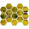 KARTOKNER Lot De 15 Miroirs Muraux Hexagonaux En Acrylique Doré - Décoration Murale - Carreaux De Miroir Autocollants Esthétiques Pour Chambre à Coucher, Salon (160*184*92mm/doré) -Miroir Soldes Boutique 55898891 1