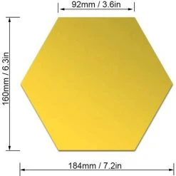 KARTOKNER Lot De 15 Miroirs Muraux Hexagonaux En Acrylique Doré - Décoration Murale - Carreaux De Miroir Autocollants Esthétiques Pour Chambre à Coucher, Salon (160*184*92mm/doré) -Miroir Soldes Boutique 55898891 3