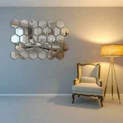 KARTOKNER 30 Pièces Stickers Muraux Miroir Hexagonaux, Miroir Acrylique Amovible Décalque Autocollant Mural, Muraux Autocollant Adhésif Pour Maison Salon Chambre Décor(126 X 110 X 63 Cm,argent) 10 KARTOKNER 30 Pièces Stickers Muraux Miroir Hexagonaux, Miroir Acrylique Amovible Décalque Autocollant Mural, Muraux Autocollant Adhésif Pour Maison Salon Chambre Décor(126 X 110 X 63 Cm,argent) -Miroir Soldes Boutique 55898893 4