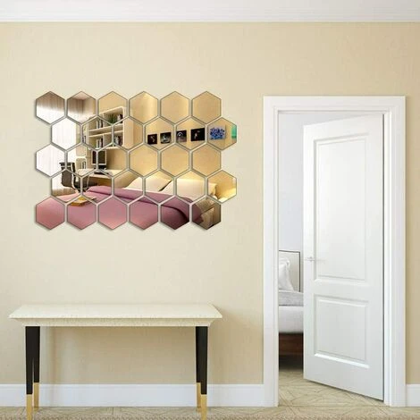 KARTOKNER 30 Pièces Stickers Muraux Miroir Hexagonaux, Miroir Acrylique Amovible Décalque Autocollant Mural, Muraux Autocollant Adhésif Pour Maison Salon Chambre Décor(126 X 110 X 63 Cm,argent) 7 KARTOKNER 30 Pièces Stickers Muraux Miroir Hexagonaux, Miroir Acrylique Amovible Décalque Autocollant Mural, Muraux Autocollant Adhésif Pour Maison Salon Chambre Décor(126 X 110 X 63 Cm,argent) – Image 5