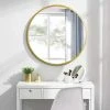 Kartokner Miroir Rond En Verre 40x40cm HD Miroir Mural Avec Cadre Métal Carré Pour Vanité, Salle De Bain,Salon Chambre (Noir) … -Miroir Soldes Boutique 55898894 1