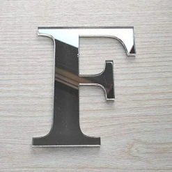 KARTOKNER Lettres Miroir Adhésif - Lettre F & - Hauteur 10 Cm - Initiale Autocollante - Alphabet Miroir - Décoration Plexi Miroir - Alphabet 26 Lettres