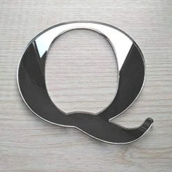 KARTOKNER Lettres Miroir Adhésif - Lettre Q & - Hauteur 10 Cm - Initiale Autocollante - Alphabet Miroir - Décoration Plexi Miroir - Alphabet 26 Lettres