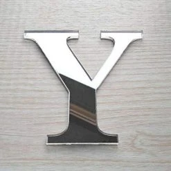 KARTOKNER Lettres Miroir Adhésif - Lettre Y & - Hauteur 15 Cm - Initiale Autocollante - Alphabet Miroir - Décoration Plexi Miroir - Alphabet 26 Lettres