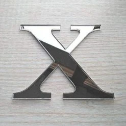 KARTOKNER Lettres Miroir Adhésif - Lettre X & - Hauteur 10 Cm - Initiale Autocollante - Alphabet Miroir - Décoration Plexi Miroir - Alphabet 26 Lettres