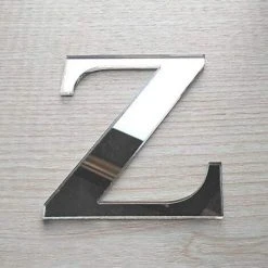 KARTOKNER Lettres Miroir Adhésif - Lettre Z & - Hauteur 15 Cm - Initiale Autocollante - Alphabet Miroir - Décoration Plexi Miroir - Alphabet 26 Lettres