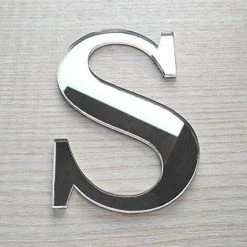 KARTOKNER Lettres Miroir Adhésif - Lettre S & - Hauteur 15 Cm - Initiale Autocollante - Alphabet Miroir - Décoration Plexi Miroir - Alphabet 26 Lettres