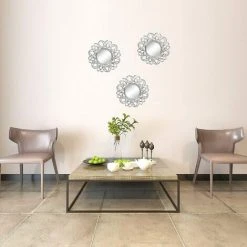 KARTOKNER Lot De 3 Miroirs Argentés Pour Décoration Murale - Décoration De Chambre Et De Maison - Petits Miroirs Muraux Ronds Pour Chambre à Coucher, Salle De Bain Et Salon 10 KARTOKNER Lot De 3 Miroirs Argentés Pour Décoration Murale - Décoration De Chambre Et De Maison - Petits Miroirs Muraux Ronds Pour Chambre à Coucher, Salle De Bain Et Salon -Miroir Soldes Boutique 55899140 4