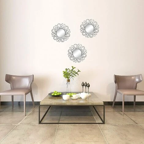 KARTOKNER Lot De 3 Miroirs Argentés Pour Décoration Murale - Décoration De Chambre Et De Maison - Petits Miroirs Muraux Ronds Pour Chambre à Coucher, Salle De Bain Et Salon 6 KARTOKNER Lot De 3 Miroirs Argentés Pour Décoration Murale - Décoration De Chambre Et De Maison - Petits Miroirs Muraux Ronds Pour Chambre à Coucher, Salle De Bain Et Salon – Image 4