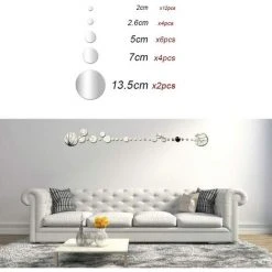 Kartokner 28 Pcs Stickers Miroirs Autocollants Carrés Miroir Mural Adhésif 3D Décoratif Acrylique Amovible Pour Salon Chambre Maison Décoration Intérieur,argent -Miroir Soldes Boutique 55899145 3