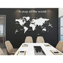 KARTOKNER 3D Art Carte Du Monde Muraux Sticker Murale Wall Décoration Décor Stickers Sticker Autocollant Murale Muraux Wall DIY Acrylique Cristal Bureau Étude Salon Canapé Fond Décor 80 * 40cm(Blanc) 9 KARTOKNER 3D Art Carte Du Monde Muraux Sticker Murale Wall Décoration Décor Stickers Sticker Autocollant Murale Muraux Wall DIY Acrylique Cristal Bureau Étude Salon Canapé Fond Décor 80 * 40cm(Blanc) -Miroir Soldes Boutique 55899147 3
