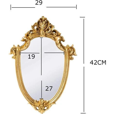 Kartokner Miroir Mural Décoratif Antique En Forme De Bouclier Doré 29 × 42 Cm (moyen) 6 Kartokner Miroir Mural Décoratif Antique En Forme De Bouclier Doré 29 × 42 Cm (moyen) – Image 4