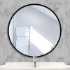 Kartokner Miroir Rond En Verre 40x40cm HD Miroir Mural Avec Cadre Métal Carré Pour Vanité, Salle De Bain,Salon Chambre (Noir) -Miroir Soldes Boutique 55899600 1