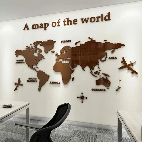 KARTOKNER 3D Art Carte Du Monde Muraux Sticker Murale Wall Décoration Décor Stickers Sticker Autocollant Murale Muraux Wall DIY Acrylique Cristal Bureau Étude Salon Canapé Fond Décor 80 * 40cm (brun) 3 KARTOKNER 3D Art Carte Du Monde Muraux Sticker Murale Wall Décoration Décor Stickers Sticker Autocollant Murale Muraux Wall DIY Acrylique Cristal Bureau Étude Salon Canapé Fond Décor 80 * 40cm (brun)