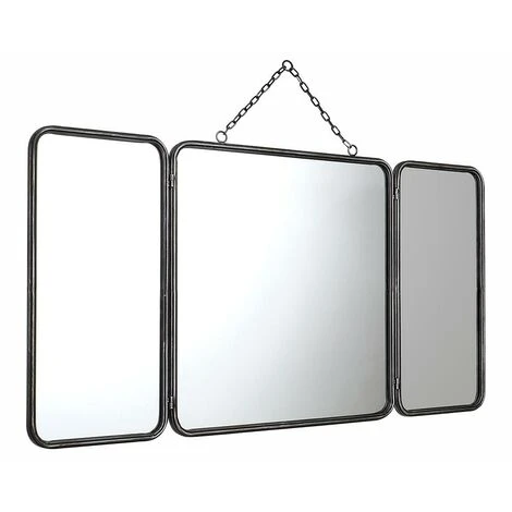 OZAIA Miroir De Barbier Vintage En Métal CERRONE - L. 60 X H. 112 Cm - Gris Métallisé - Argenté 4 OZAIA Miroir De Barbier Vintage En Métal CERRONE - L. 60 X H. 112 Cm - Gris Métallisé - Argenté – Image 2