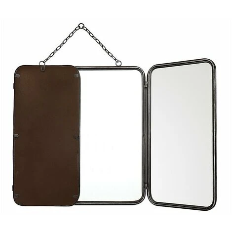 OZAIA Miroir De Barbier Vintage En Métal CERRONE - L. 60 X H. 112 Cm - Gris Métallisé - Argenté 6 OZAIA Miroir De Barbier Vintage En Métal CERRONE - L. 60 X H. 112 Cm - Gris Métallisé - Argenté – Image 4