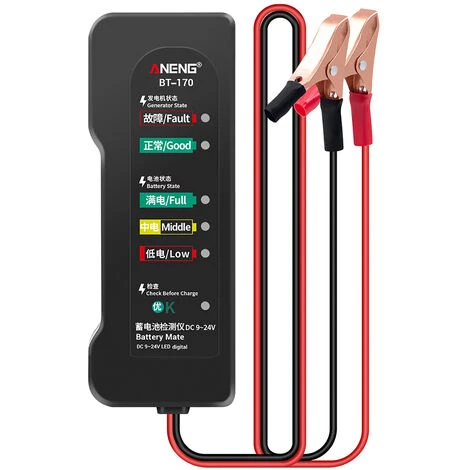 TANCYCO BT170 Testeur De Batterie De Voiture Portable 12 V DC 9-24 V Outil De Test De Batterie Avec Indicateur LED Analyseur De Défaut Test De Surcharge Pour Moto Automobile 3 TANCYCO BT170 Testeur De Batterie De Voiture Portable 12 V DC 9-24 V Outil De Test De Batterie Avec Indicateur LED Analyseur De Défaut Test De Surcharge Pour Moto Automobile