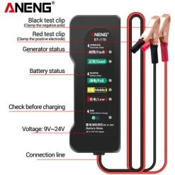 TANCYCO BT170 Testeur De Batterie De Voiture Portable 12 V DC 9-24 V Outil De Test De Batterie Avec Indicateur LED Analyseur De Défaut Test De Surcharge Pour Moto Automobile 9 TANCYCO BT170 Testeur De Batterie De Voiture Portable 12 V DC 9-24 V Outil De Test De Batterie Avec Indicateur LED Analyseur De Défaut Test De Surcharge Pour Moto Automobile -Miroir Soldes Boutique 56251603 3