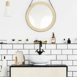 Miroir à Poser En Bambou Rectangulaire 22x16cm - Blanc - Blanc - SILUMEN -Miroir Soldes Boutique 56327567 3