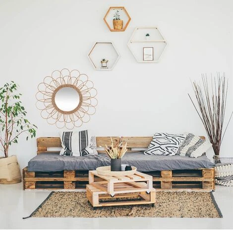 FALSE Miroir Rond Fleur En Rotin Naturel Et Verre 55cm - Beige - SILUMEN 7 FALSE Miroir Rond Fleur En Rotin Naturel Et Verre 55cm - Beige - SILUMEN – Image 5