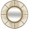 FALSE Miroir Rond En Bambou 70cm - Marron - SILUMEN